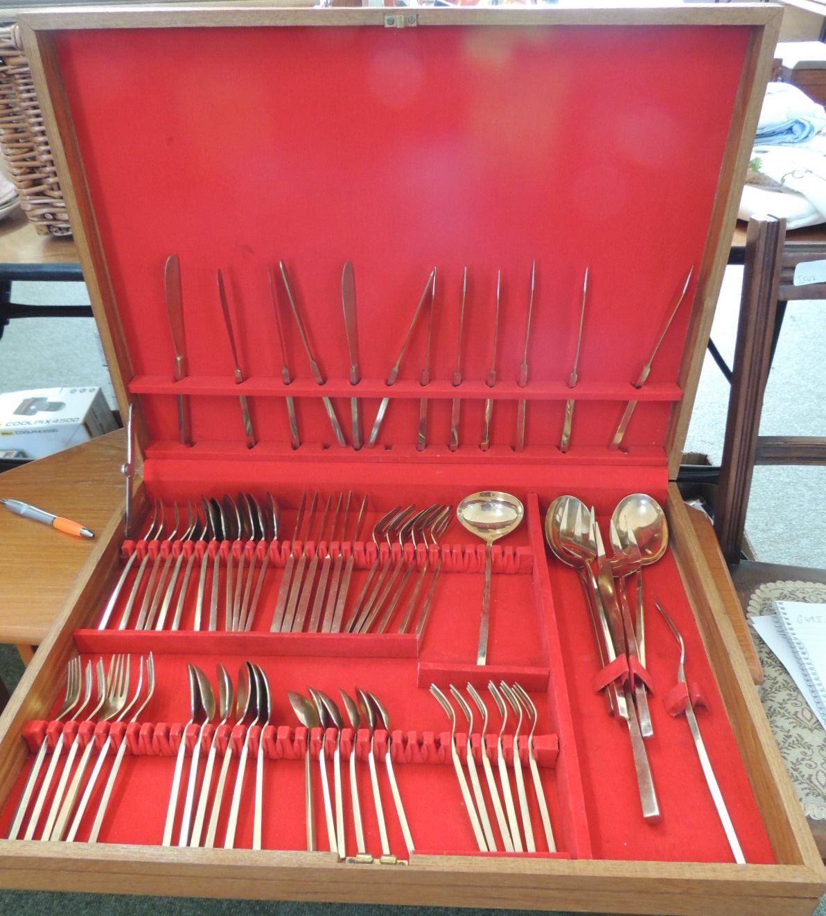 A canteen of bronze cutlery