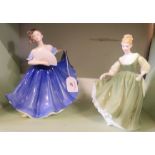 A Royal Doulton figure of a lady 'Elaine' and another 'Fair Lady' (2).