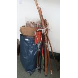 A quantity of walking sticks etc.