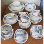 A part Coalport "Revelry" blue and white dinner service.