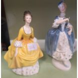 A Royal Doulton figure of a lady 'Masquerade' and another 'Coralie' (2).