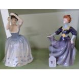 A Royal Doulton figure of a lady 'Sheila' and another 'Jacqueline' (2).