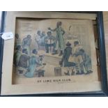 A print 'De Lime Kiln Club' with associated frame.