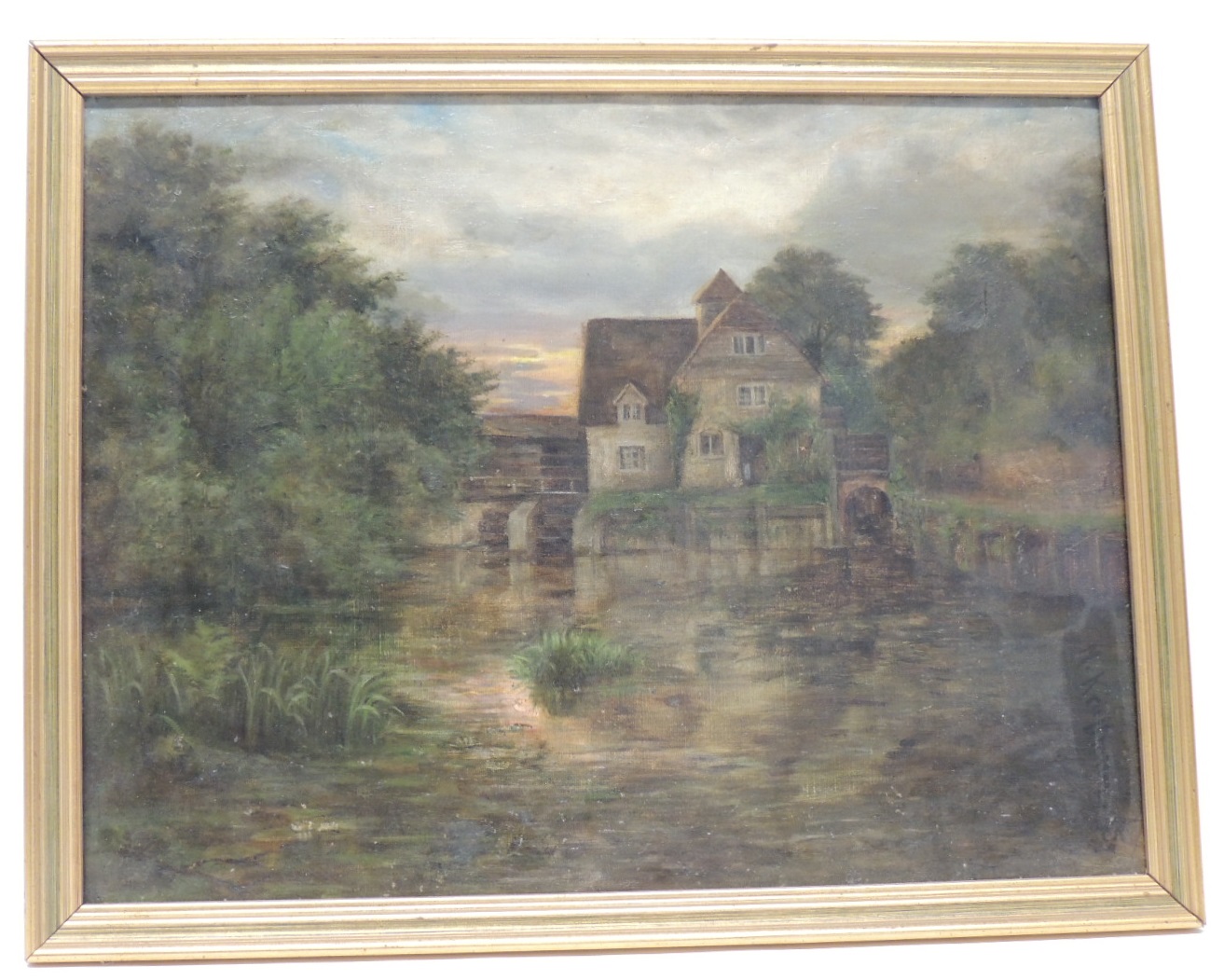 M** KRUFFMAIRE (?) (late 19th/early 20th Century) - A Water Mill at dusk, oil on canvas, signed