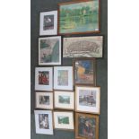 A framed Vincent Van Gogh print, together with twelve other framed pictures (13).