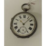 An open face silver cased key wound pocket watch having white enamel dial inscribed Albert Bale &