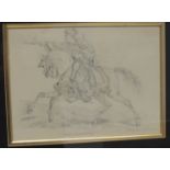 EARLY 19TH CENTURY CONTINENTAL SCHOOL - Turc Combattant, pencil drawing, signed and dated 1840,