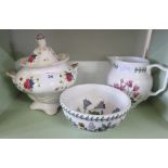 A Port Meirion Botanic Garden pattern jug and bowl, together with a decorative ceramic jar and