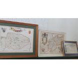 A framed Price's patent together with one framed and one unframed map.