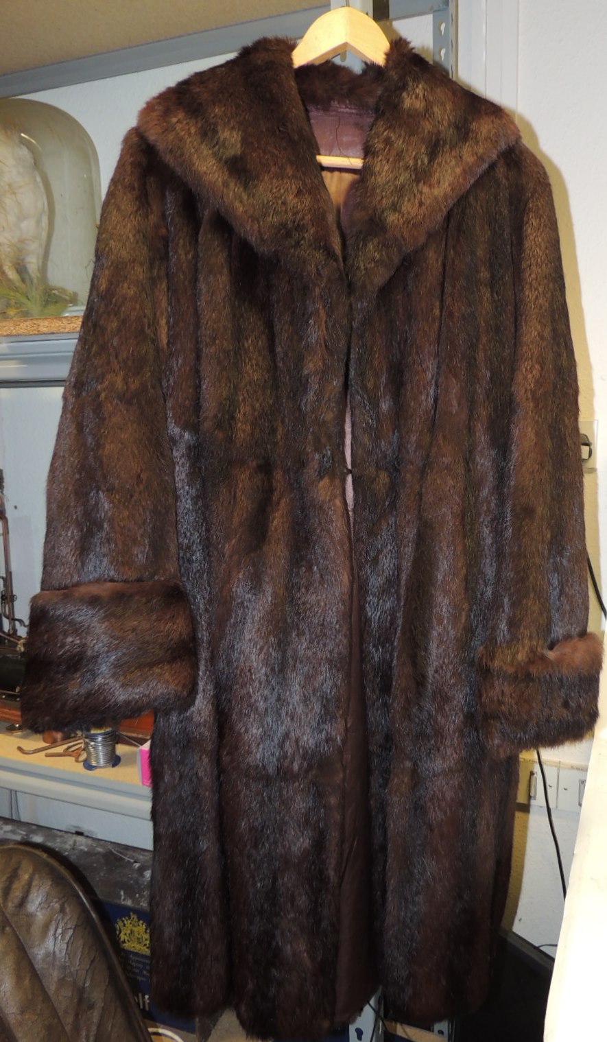 A ladies brown fur coat