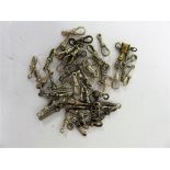 A collection of clasps for chain or fob watch,the majority tested to silver and one tested to