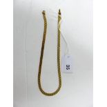 A 9ct gold flat weave necklace, weight approx 17.5g.