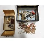 A collection of costume jewellery to include two silver (tested) and marcasite horse brooches and