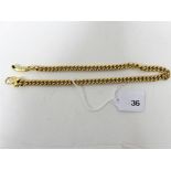 A gold choker of curb link stamped Italy, 18k and 750, weight approx 39g