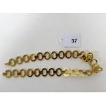 A heavy gold choker of open circle link, stamped 750, weight approx 49.5g.