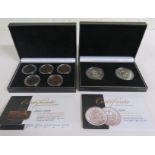 Two London Mint Office cased coin sets to include a, 1937 King George VI Silver Crown Pair, and a,