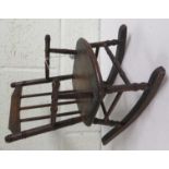 An oak apprentice piece rocking chair, 32cm high