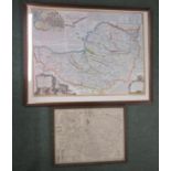 A Emmanuel Bowen reproduction map of Somerset, together with another of the county by John Speed (