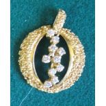 Cropp & Farr, an 18ct gold and floating diamond pendant piece, with the central panel containing ten