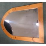 Pine wall mirror, 107cm x 76.5cm