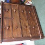 Mahogany chest of two short over three drawers, 109cm x 106cm x 49cm