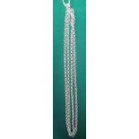 A white metal belcher chain, with testing indicating palladium plate, length 59cm, weight 23g