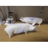 Pair of Beswick wallqueen pigs