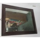 Oak framed wall mirror, 80 x 64cm