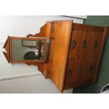 Dressing table with two short over two long drawers, 157cm x 99cm x 53.5cm