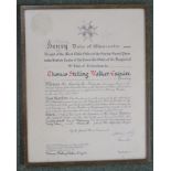St John's Ambulance framed certifcate dedicated to Thomas Stelling Walker and dated 24th February
