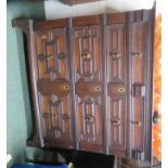 18th century oak chest of four graduating drawers (cottage cut) in the Jacobean style 100cm x