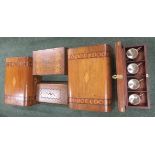 Collection of five wooden boxes