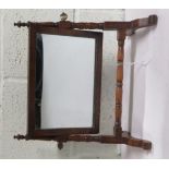 An oak table top apprentice piece mirror, 34cm x 36cm