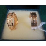 A marked 9ct gold, fancy cut ring, size L, weight 3.5g, together with an unmarked Greek key design