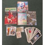 World Cup Soccer Stars Mexico 1970 sticker book together with other sporting items to include Bert