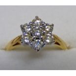 BRILLIANT-CUT DIAMOND CLUSTER RING, THE DIAMONDS APPROX 0.