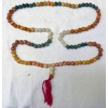 LONG HARDSTONE BEAD NECKLACE 133 CMS LONG