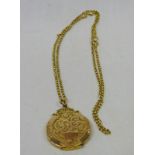 CIRCULAR LOCKET ON CHAIN MARKED 9C