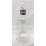 SILVER MOUNTED CUT GLASS DECANTER