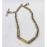 9CT GOLD FETTER-LINK ALBERT CHAIN WT 33 GMS Condition Report: Total length: 34.4cm.