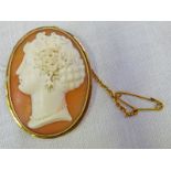 OVAL CAMEO BROOCH PENDANT