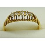 18CT GOLD & 5 STONE DIAMOND RING