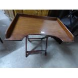 19TH CENTURY MAHOGANY BUTLERS TRAY ON FOLDING STAND