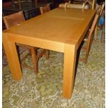 21ST CENTURY OAK KITCHEN TABLE ON SQUARE SUPPORTS Condition Report: 180cm length,