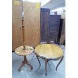 WALNUT COFFEE TABLE & STANDARD LAMP WITH REEDED COLUMN