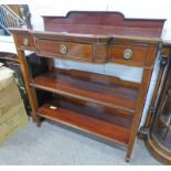 LATE 19TH CENTURY MAHOGANY 3 TIER BUFFET WITH SHAPED FRONT,