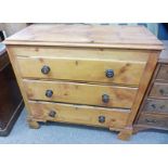 19TH CENTURY PINE CHEST OF 3 DRAWERS