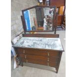 OAK DRESSING CHEST WITH 3 DRAWERS ON SQUARE SUPPORTS