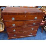 19TH CENTURY MAHOGANY CHEST WITH 4 LONG DRAWERS