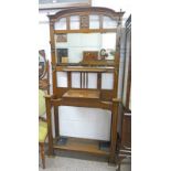 EARLY 20TH CENTURY OAK HALLSTAND WITH MIRROR PANEL